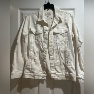 Current Elliott denim distressed jacket size 1